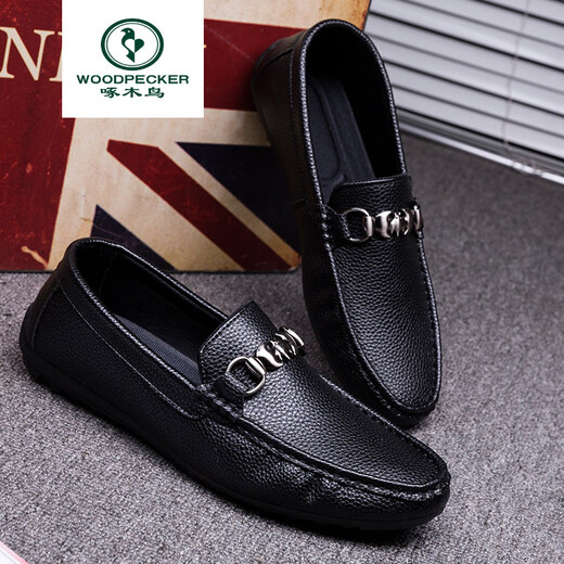 Specht Frühling und Sommer Neue Herren Beanie Schuhe Lazy Schuhe Low top treibende Lederschuhe weiche Oberfläche Weiche Sohle trendige Herren -Freizeitschuhe Weiß 9230 42