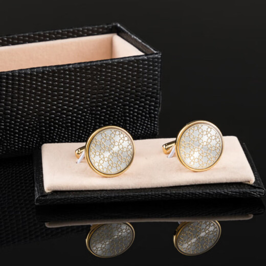 NOSSKISS简约法式袖扣男士轻奢时尚法式衬衫西装高端袖钉定制生日礼物送礼 金色[袖扣礼盒装]