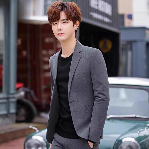 
CEO Yageol brand spring and autumn men's casual suit Korean style trendy suits suits business slim jacket top A29 dark gray [single] L [120-130Jin [Jin equals 0.5 kg]]