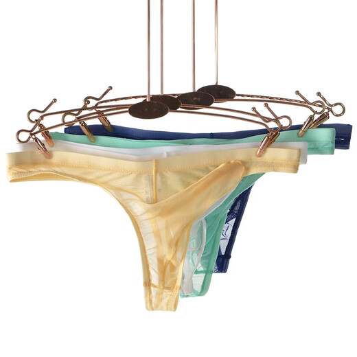 Men's underwear ultra-thin breathable underwear elephant nose mesh transparent thong bullet separation U convex T pants royal blue XL