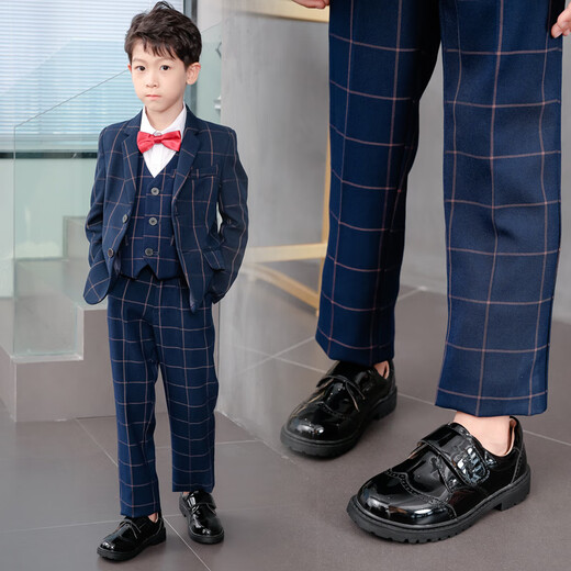 Ye Yu Boys Leather Shoes Soft Sole Black British Style Performance Suit Boys Performance Shoes Primary School Uniform Shoes Free 8902 (Size 1 Size Smaller) Comes with 35/Shoe Inner Length 22.2cm