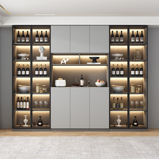 Yoyuan Yaju Gabinete lateral Almacenamiento High gabinete Integrado con la pared Modern Simple Wine Gabinet Style 15280*40*220 SF Express Instalación