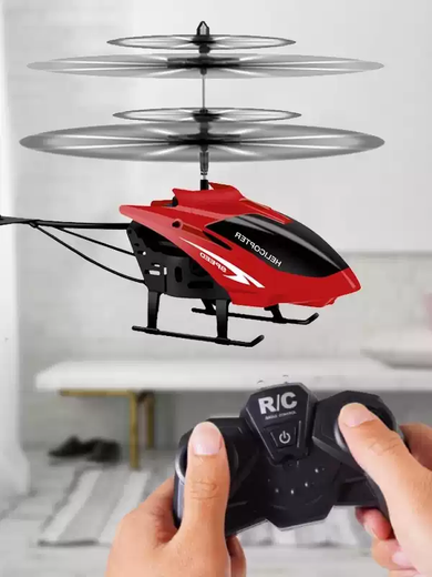 OTHE遥控飞机直升机儿童小型电动手感应飞行器耐摔无人机玩具男孩礼物 红色直升机智能感应+手柄遥控顶