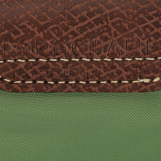Longchamp Lepliage9 Snap Zipper Ouverture en toile Polyamide Portefeuille portefeuille Green avocat Avocado Green pour femmes