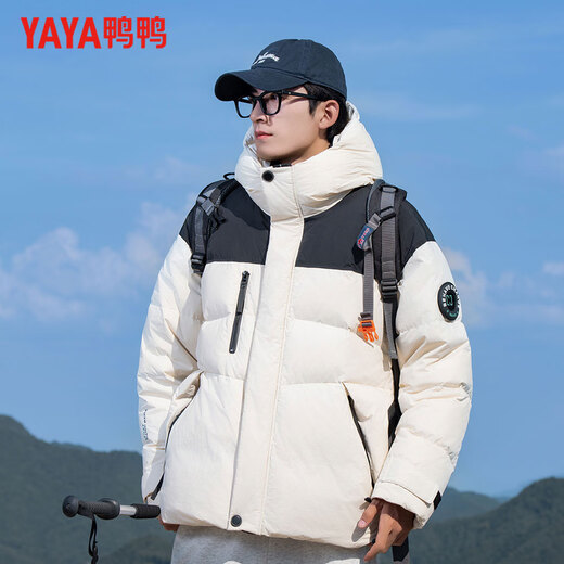 Duck Duck Short Couple Down Jacket 2025 Winter New Short Hooded Fashion Contrast Color Down Jacket for Men and Women