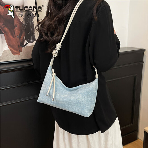 Woodpecker's popular bag for women this year 2025 super hot new fashion denim shoulder bag casual versatile dumpling crossbody bag black