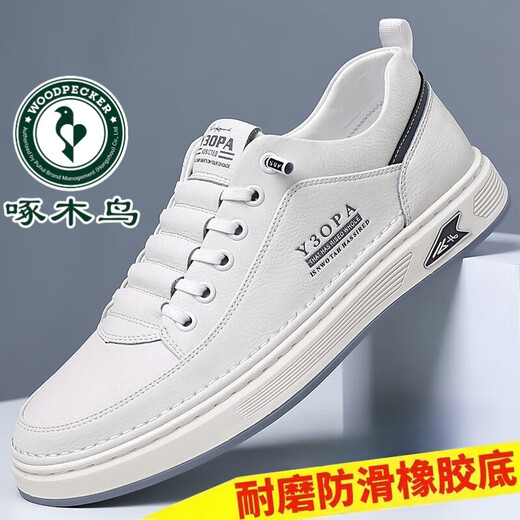Woodpecker sneakers men's summer men's shoes 2024 new breathable genuine leather sports casual leather shoes breathable white shoes for men beige brand 41 genuine soft leather