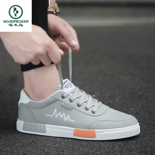 Woodpecker autumn men's shoes 2025 new trendy canvas shoes for men's sports shoes high-value casual shoes trendy shoes low top 6636 off-white 43