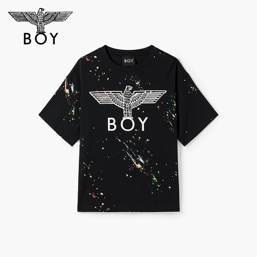 Boy London [Amber Streaming] 25 Nouvelles ailes classiques T-shirt à manches courtes à manches courtes pour hommes et femmes N01800 Black M