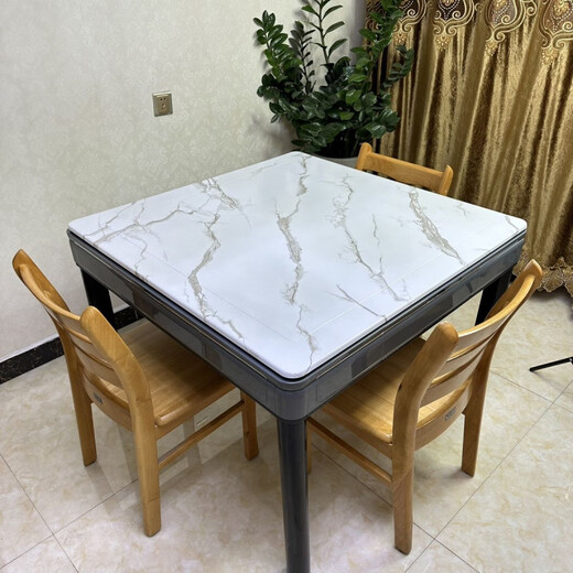 Clcey Hochtemperatur Anti-Scenening Mahjong Machoncon Cover Board Holz universeller Mahjong-Maschinen-Desktop-Haushaltshaus-Esstisch Tisch Square Anti-Scenening Textur Cover Board 9898 cm