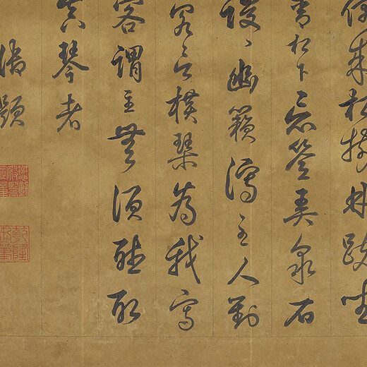 元王蒙坐听松风图古代山水画卷轴文人画复仿古画挂画 元王蒙溪山访友图20X123厘米12211 专用宣纸（喷绘） 乳白色立轴（装裱）