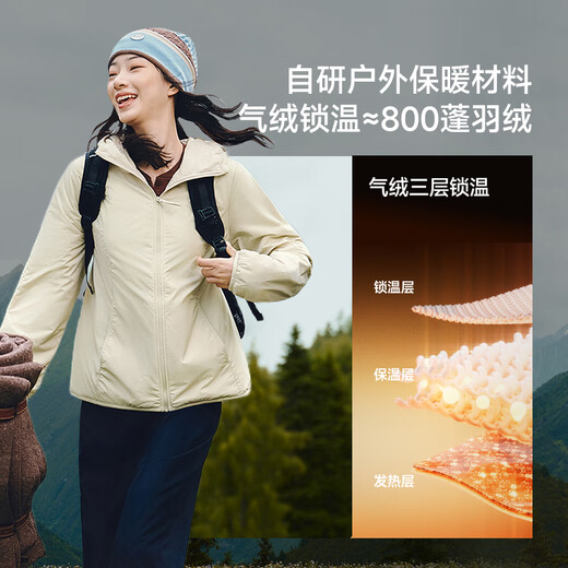 Beneunder jacket women's air velvet hooded mid-warm lightweight quick-heat thermal cotton machine washable CL005 Mandu Black M