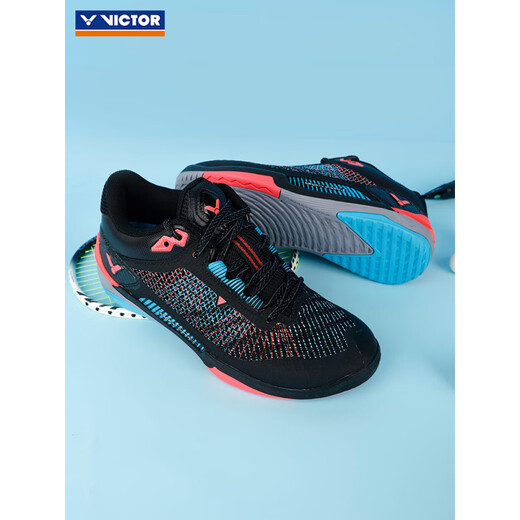 Victor Victory Badminton Shoes Competition Grade Comprehensive Built-in Midsole Shock Absorbing Men's and Women's Shoes VG2ACE VG2ACE-C Black Black 43