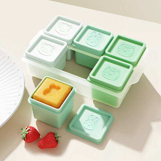 9i9宝宝辅食盒冰冻分格婴儿辅食冷冻模具6格雪糕冰箱制冰盒工具A54