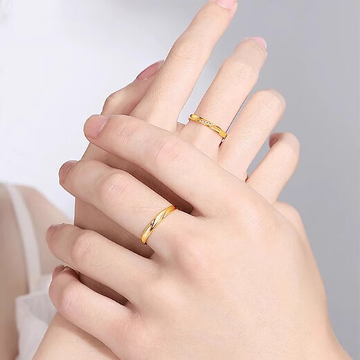 Dewey Fan gold-plated silver 999 24k ring for couples who are in love together, Mobius couple's ring opening, gift to girlfriend, women's ring that is in love together