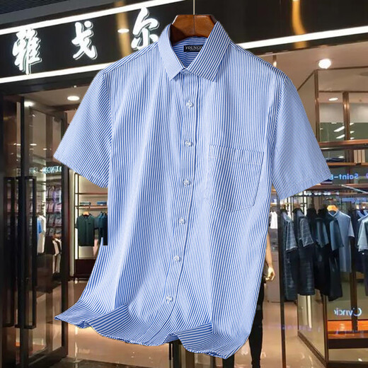 Tienda oficial de Yageor Insignship 2025 NUEVA DP Camisa de manga corta de algodón corto de algodón de hierro para hombres Camiseta anti-wrinking sin hierro Casual DX6624 2XL 185/108 44 Sugerencias 180-195Jin [Jin equivale a 0.5 kg]