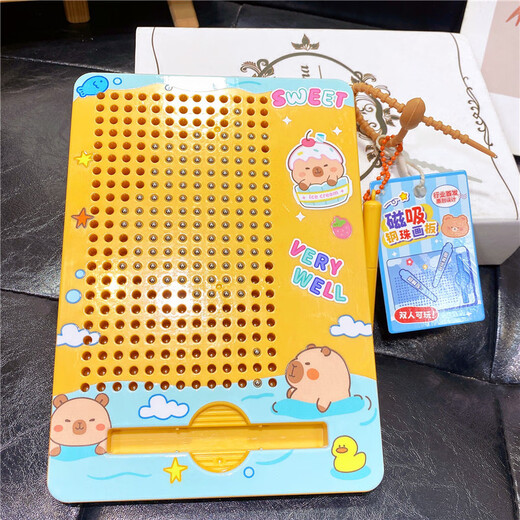Ignb Kapibala Magnetic Steel Ball Drawing Board Toys's Children's Magnetic Maze Leads et Focus Training Nivel Training Ball [Blue Jade Dog] Magnétique de peinture Board Maze