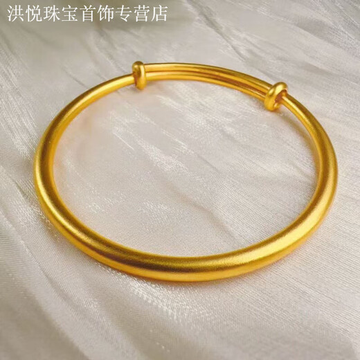 MHFDO Old Phoenix 999 pure gold solid push-pull bracelet with plain ring, adjustable light luxury pure gold bracelet as a gift for mother, gold glossy push-pull bracelet, adjustable, quantity 12.68 grams, factory direct delivery/small quantity
