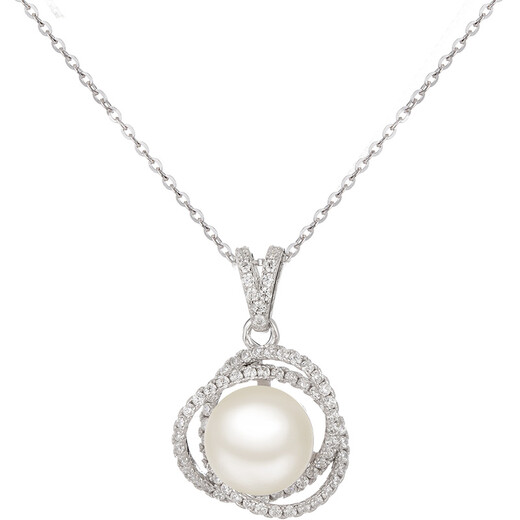 Qlady freshwater pearl necklace women's high-end clavicle chain silver pearl pendant birthday Valentine's Day gift for wife