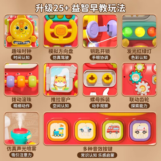 梦多福小火车玩具婴儿学步车幼儿周岁0-1岁儿童男女孩宝宝生日礼物早教