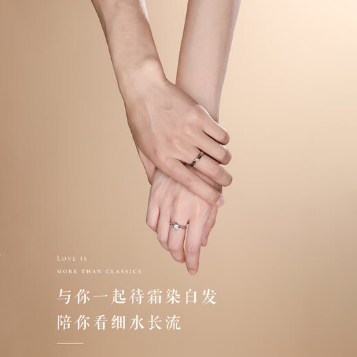 MZMZ Platinum Ring Eternal Couple Ring Pt950 Platinum Engagement Wedding Birthday Anniversary Gift for Girlfriend Light Luxury Style - Eternal Couple Ring