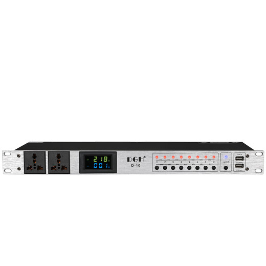 DGH professional 8-way power sequencer socket sequence manager 10-way stage controller with filtered air switch independent control central control computer RS232 serial port connection B-10 with filtered air switch