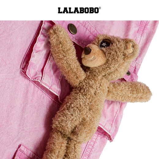 
LALABOBO [Mall Style] Three-dimensional Bear Multi-Pocket Working Pants for Women 25 New Loose Casual Wide Leg Pants LBEB-WXZC27 Khaki Regular M
