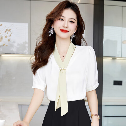 OLJ高档品牌连衣裙女2025年夏季新款感女神范时尚优雅显瘦裙子 卡点领+黑色 M