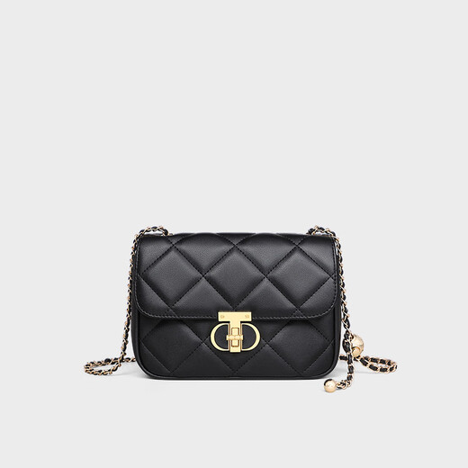 Anysmic Bag Damenbeutel leichte Luxus große Marke High-End-Marke Frauenbag 2025 Neue One-Shoulder Crossbody Bag Kette kleine quadratische Tasche Schwarz