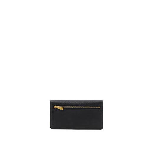 Ferragamo women's long wallet with multiple card slots, coin pocket, zipper compartment, card storage, black calfskin material BLACK UNI