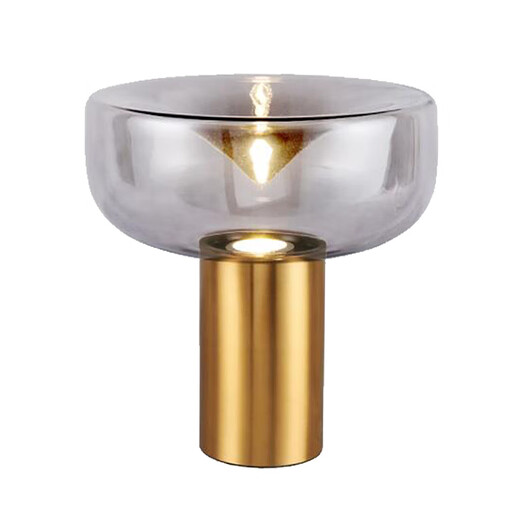 Erstes Konzept der modernen leichten Luxusschisch-Lampe Nordic einfaches Designer Schlafzimmer Nachtlampe Glas kreatives hochempfürtiges Wohnzimmer Dekorativ Hellgrau M1098 Hellgrau Style Button Switch
