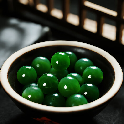 Cardamom Time Luxury Collection Grade Hetian Jade Jasper Loose Beads with Beads DIY Toy Accessories No Black Jade Comes with One Item One Certificate 8mm