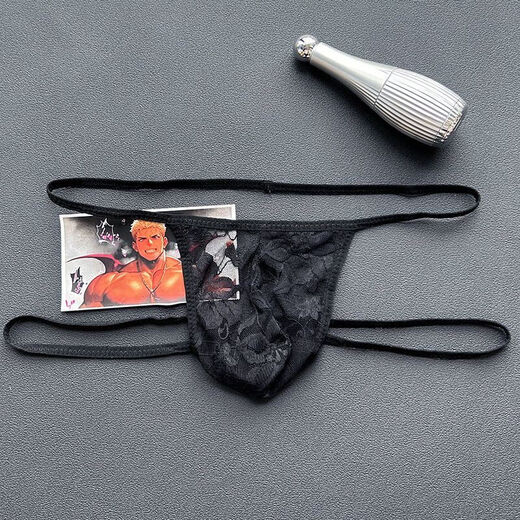 Banfishi 2025 men's underwear new sexy lace comfortable transparent hollow thong breathable low waist white 7.88 one size fits all 100-160Jin Jin equals 0.5 kg