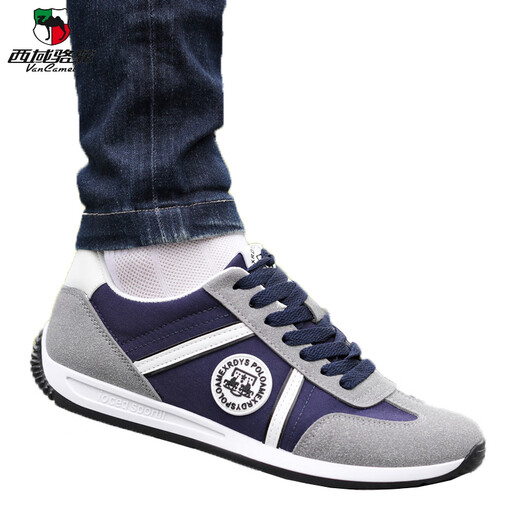 Western Camel (Vancamel) Herrenschuhe für den Frühling 2025 Neu atmungsaktives und geruchsloser Leinwand Casual Stoff Schuhe Ultra-leichte weiche Sohle Forrest Gump Sportboard Schuhe Trendy Schuhe AW9906 Blau Stoffstil 38 Größe ist klein, eine Größe größer größer
