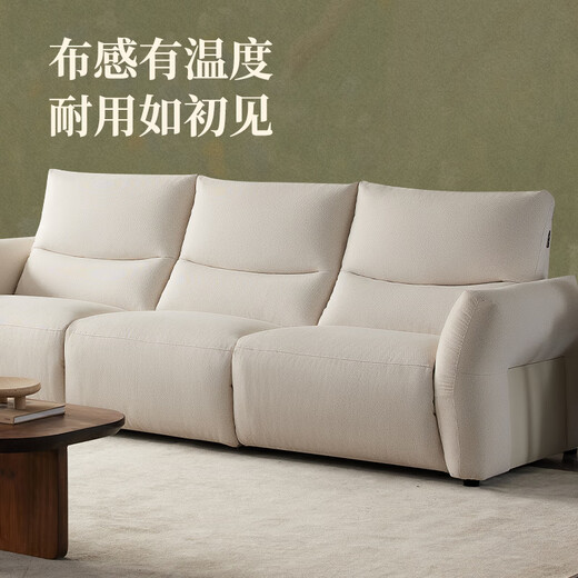 Lezhibao lazboy canapé fonctionnel salon de style crème tissu électrique zéro canapé mural de fleur vallée promenade 679 yunlanbai - trois personnes gauche électrique - 2,59 mètres