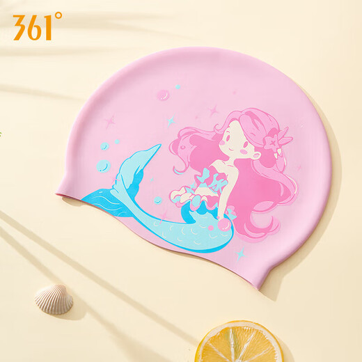 361°儿童泳帽女童不勒头硅胶高弹防水舒适儿童游泳装备帽
