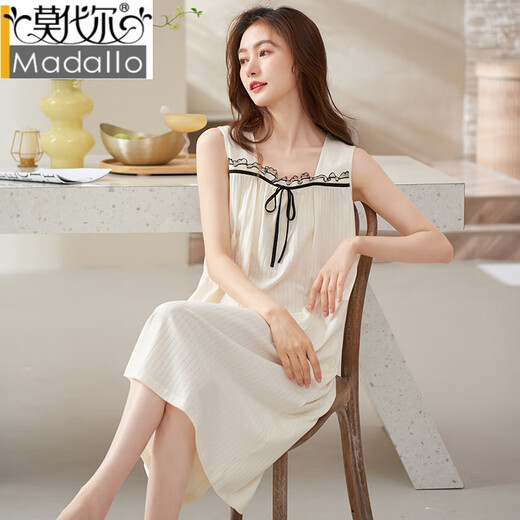 Modal women's pajamas for women in summer 2025 new style pure cotton sleeveless princess style thin suspender home clothing soft powder Y653 [95 cotton/breastless pad] M [90-110Jin[Jin equals 0.5 kg]]