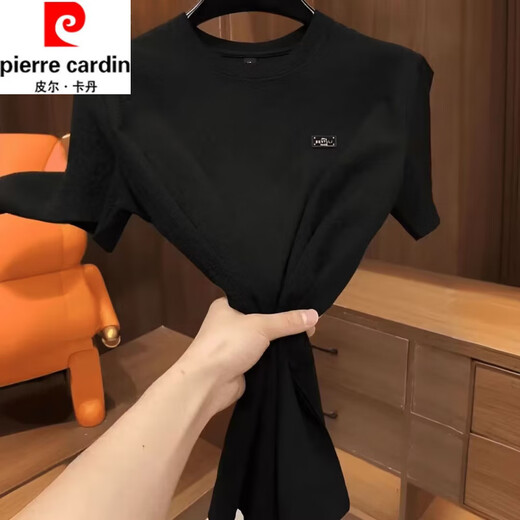 皮尔卡丹（pierre cardin）2025新款夏季冰丝肌理感绣标圆领男士短袖时尚半袖百搭轻奢T恤男 【夏季短袖】6628白色 M 80-105斤