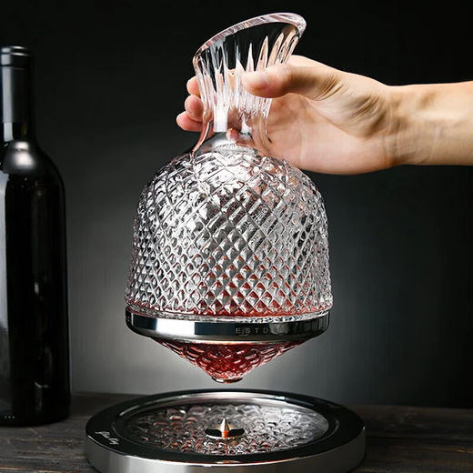 FANKAQI high-end crystal rotating red wine decanter, light luxury glass wine dispenser, wine pourer, high-end flask