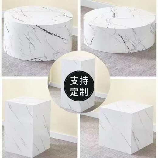 Air conditioner base heightening bracket is suitable for Haier Universal Square and Round Vertical Cabinet Bracket Mat Round Table Diameter 50 Height 20 Imitation White Marble Pattern