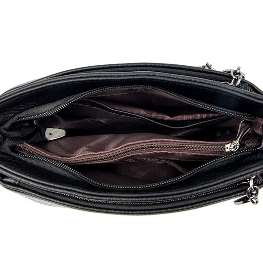 Jingshi Frauenbag 2025 Neue Frauen Umhängetasche High-End Small Square Bag mittleren Alters vielseitiger Crossbody-Tasche weiches Lederschwarz