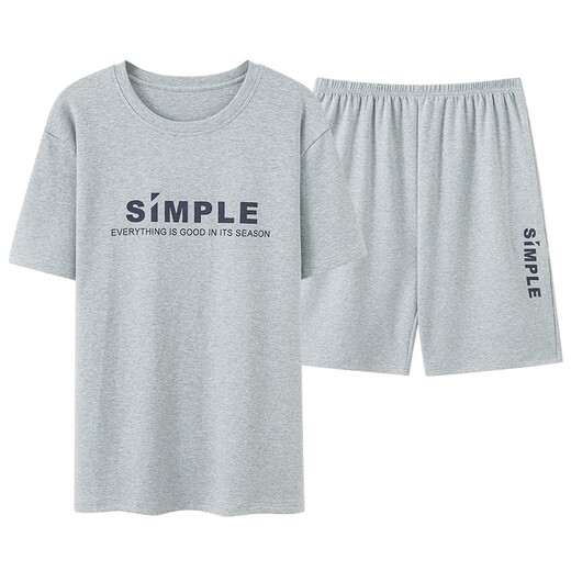 Yourong Men's Pajamas 2025 Nuevos pantalones cortos de manga corta Shorts delgados Summer más grasa más alambre de hielo Conjunto casual de dos piezas Ropa para el hogar 9928# L Recomendado 100-120Jin [Jin equivale a 0.5 kg]