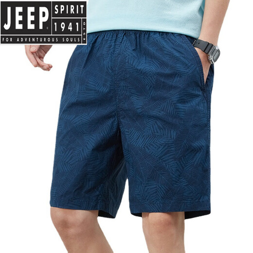 Jeep Spirit Shorts Summer sólidos para hombres Pantalones casuales de color para hombres afuera con pantalones de cinco puntos sueltos de hombres sueltos Pantalones de hombres 9215 Blue oscuro M