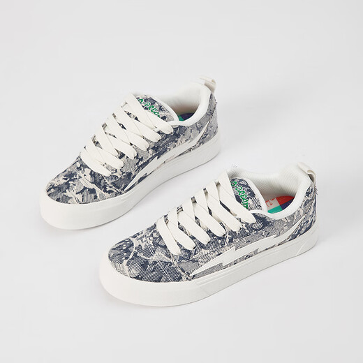 Lightning x Storm Picasso Paintings Créé conjointement par Lightning Men and Women's Shoes Revenge Storm Little Pread Pain Chaussures Saute Couple Skateboard Chaussures LS-699 Starry Sky Blue 42