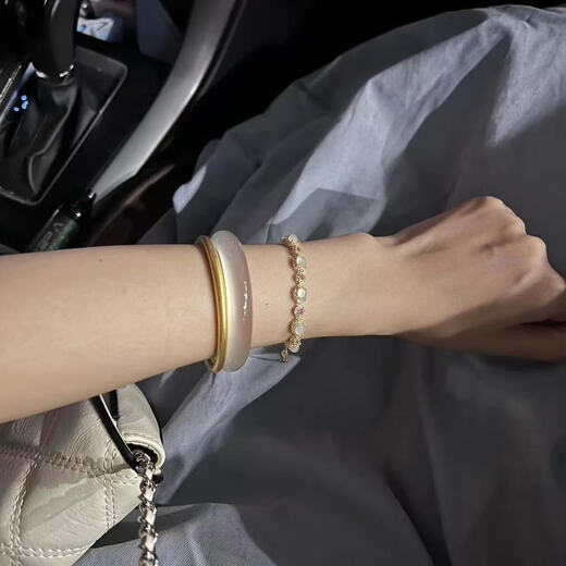 White Moonlight Bracelet Moonlight Jade Hand Girls Versatile Cat Eye Lychee Jelly Bracelet Bracelet Gift Bracelet Women Jelly Color Bracelet