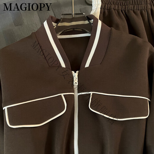 Magiopy International Luxury High-End Brand 2025 Spring New European High-End Leisure Sport Set de dos piezas de estilo de estilo femenino (con Fleece) (100 Jin [Jin iguala 0.5 kg])