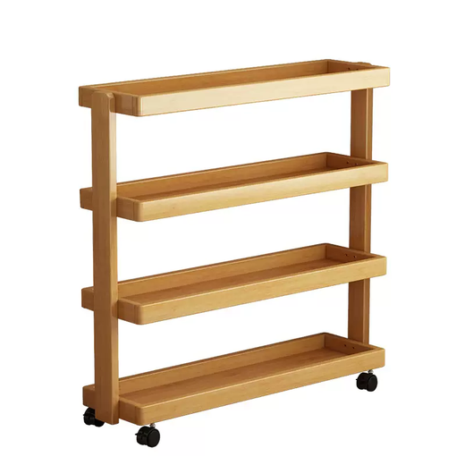 Yusenyi multi-functional storage rack for kitchen seasonings multi-layer floor-standing storage bookshelf snacks removable trolley pendulum original color 60CM long