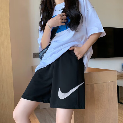 耐克（NIKE）套装女短袖短裤 2025夏季新款运动T恤上衣跑步健身透气梭织训练裤 DZ4681-100+DM6740-010 M