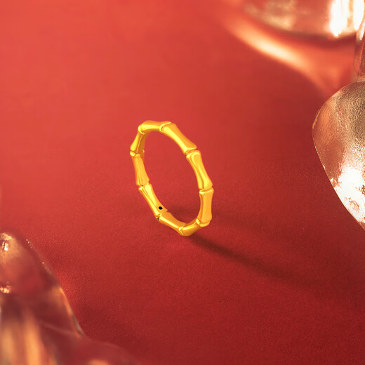 Saturday Fortune 5D Hard Gold Bamboo Gold Ring Festival Girl Birthday Gift Pricing A0114679 No. 13 About 0.49g