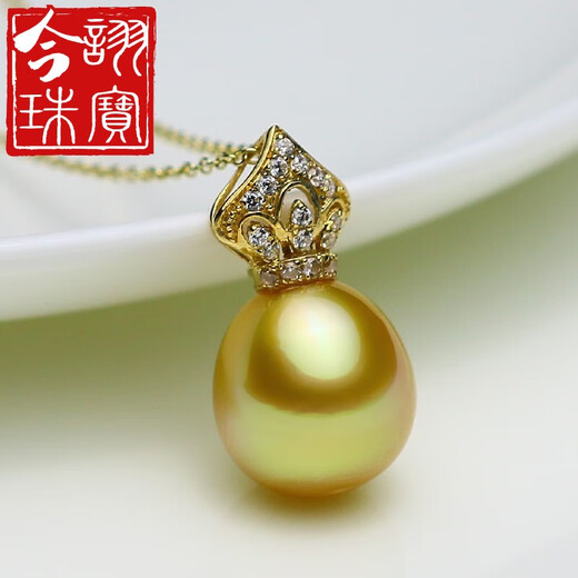 Jinxu Zhenyu Jewelry 12.7mm foreign gold bead pendant 14K gold thick and textured foreign pearl pendant strong gold